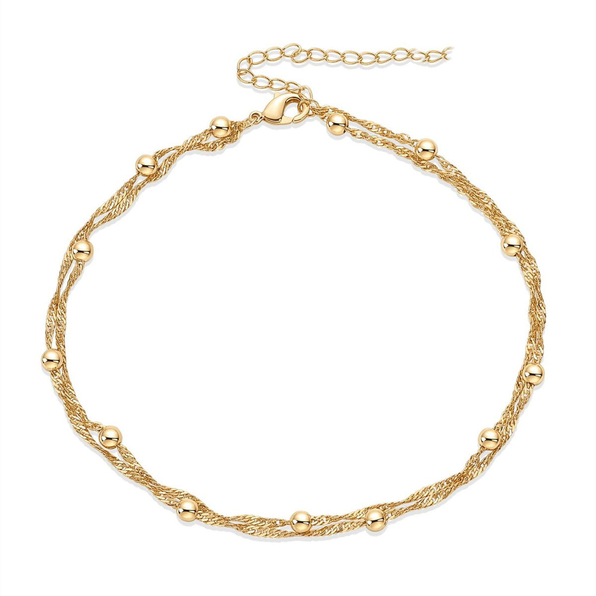 Elena | Tobillera Con Doble Perla